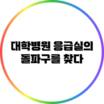 대학병원 응급실의 돌파구를 찾다