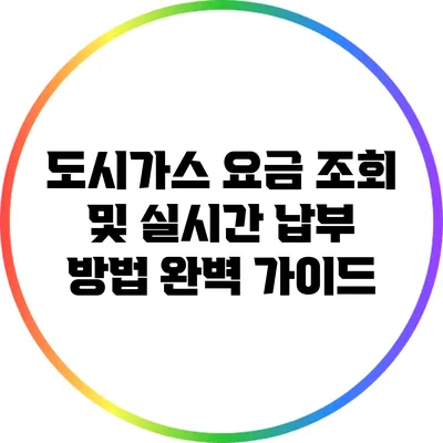 도시가스 요금 조회 및 실시간 납부 방법 완벽 가이드