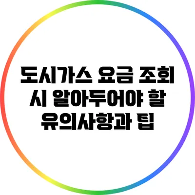도시가스 요금 조회 시 알아두어야 할 유의사항과 팁