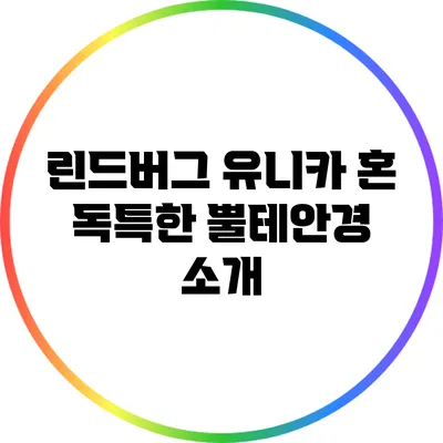 린드버그 유니카 혼: 독특한 뿔테안경 소개