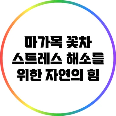 마가목 꽃차: 스트레스 해소를 위한 자연의 힘