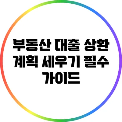 부동산 대출 상환 계획 세우기: 필수 가이드