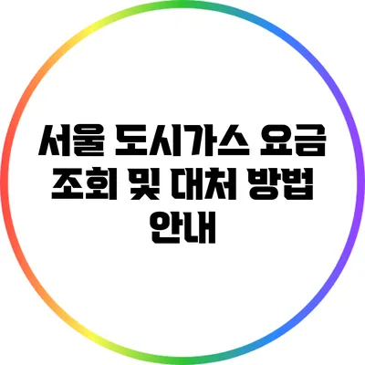 서울 도시가스 요금 조회 및 대처 방법 안내