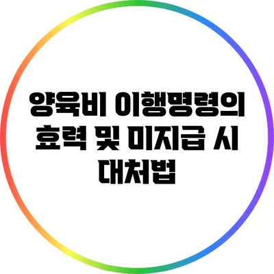양육비 이행명령의 효력 및 미지급 시 대처법
