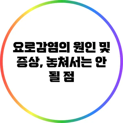 요로감염의 원인 및 증상, 놓쳐서는 안 될 점