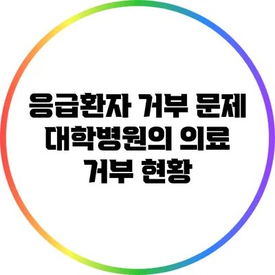 응급환자 거부 문제: 대학병원의 의료 거부 현황