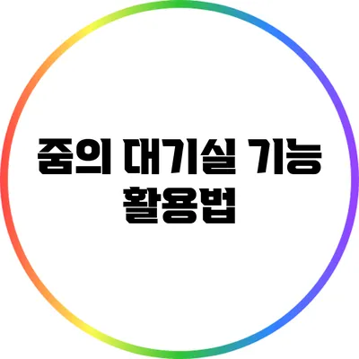 줌의 대기실 기능 활용법