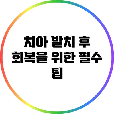 치아 발치 후 회복을 위한 필수 팁