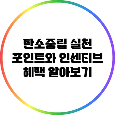 탄소중립 실천 포인트와 인센티브 혜택 알아보기
