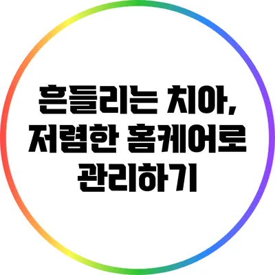 흔들리는 치아, 저렴한 홈케어로 관리하기