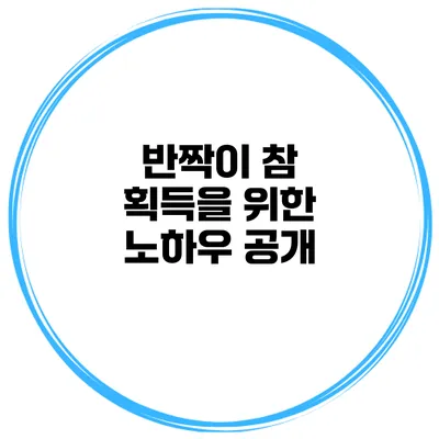 반짝이 참 획득을 위한 노하우 공개