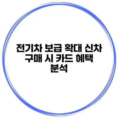전기차 보급 확대 신차 구매 시 카드 혜택 분석