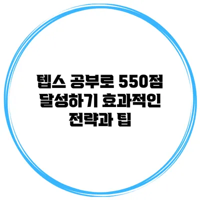 텝스 공부로 550점 달성하기: 효과적인 전략과 팁