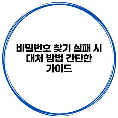 비밀번호 찾기 실패 시 대처 방법: 간단한 가이드
