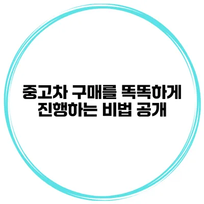 중고차 구매를 똑똑하게 진행하는 비법 공개